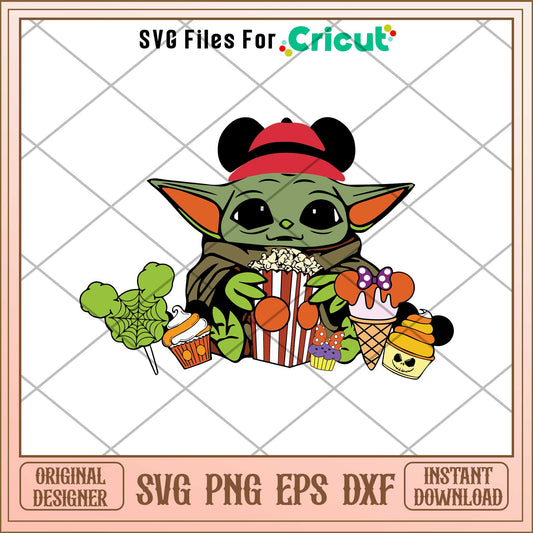 Yoda snack halloween design svg, The Mandalorian  svg,   digital download