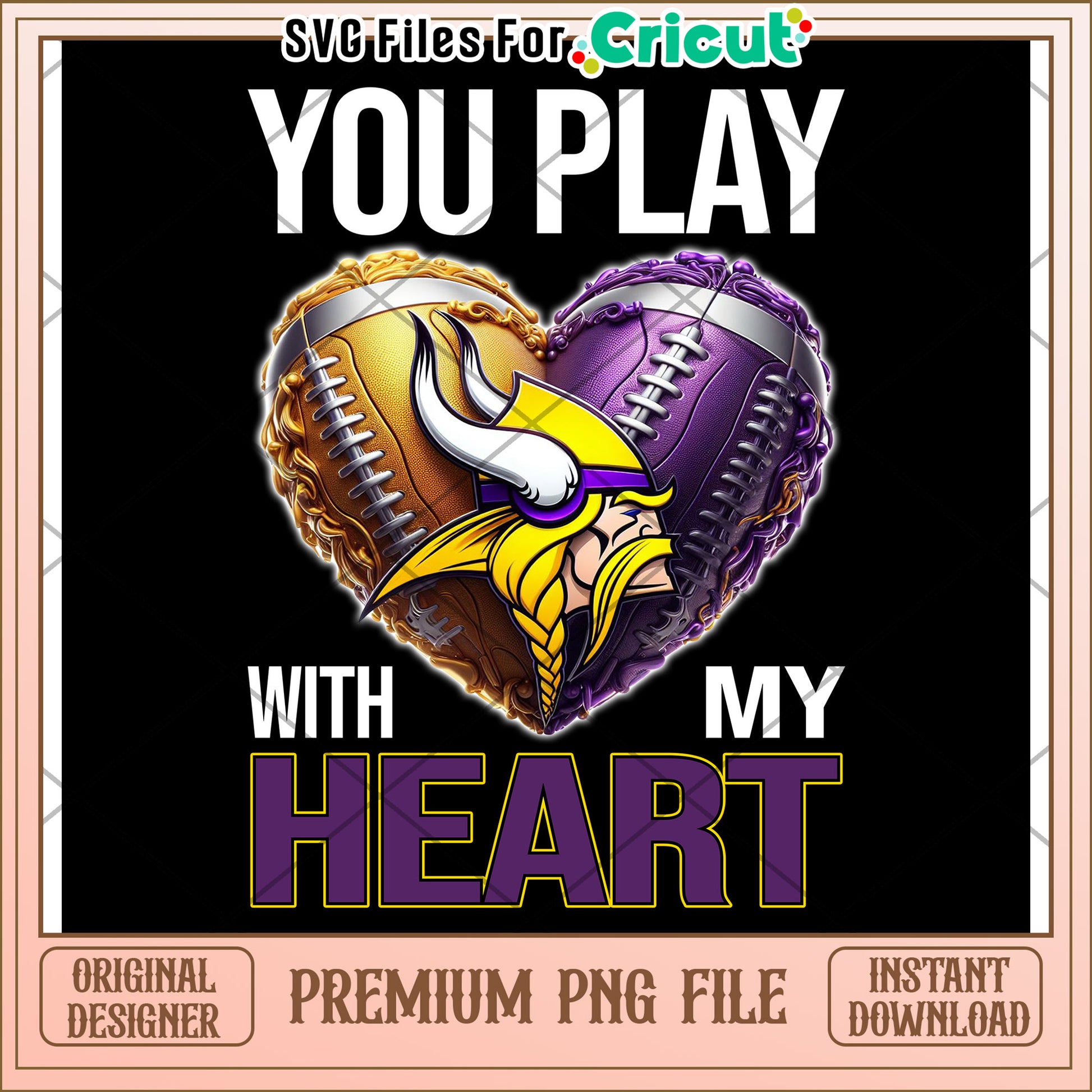 You Play With My Heart Football Design, Premium PNG File Download