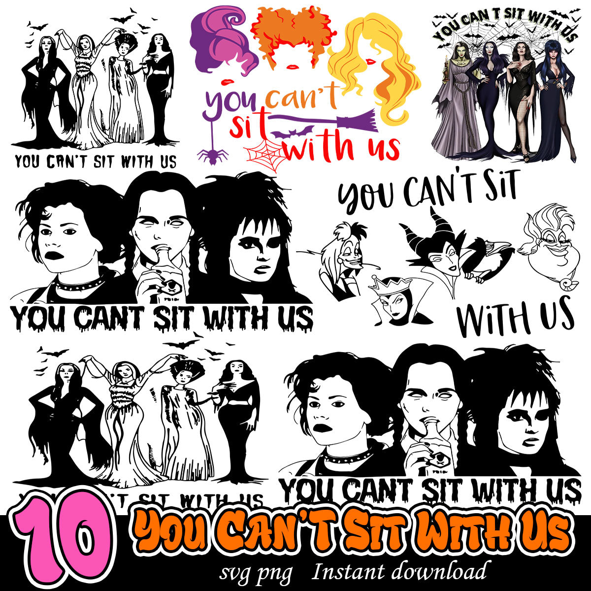 You Can T Sit With Us Halloween bundle, Halloween queens bundle