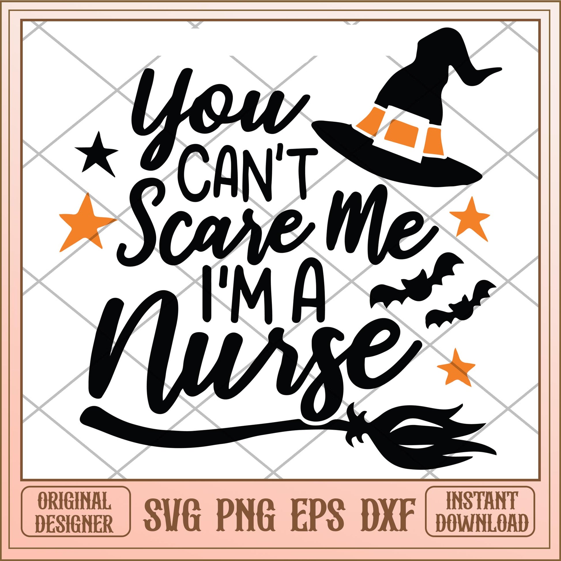 You can't scare me i'm a nurse halloween svg, halloween characters svg, digital download