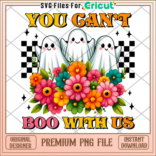 You cant boo with us png, halloween decorations png, halloween cartoon png