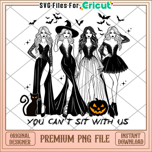 You cant sit witch us png, spirit halloween​ png, halloween candy png
