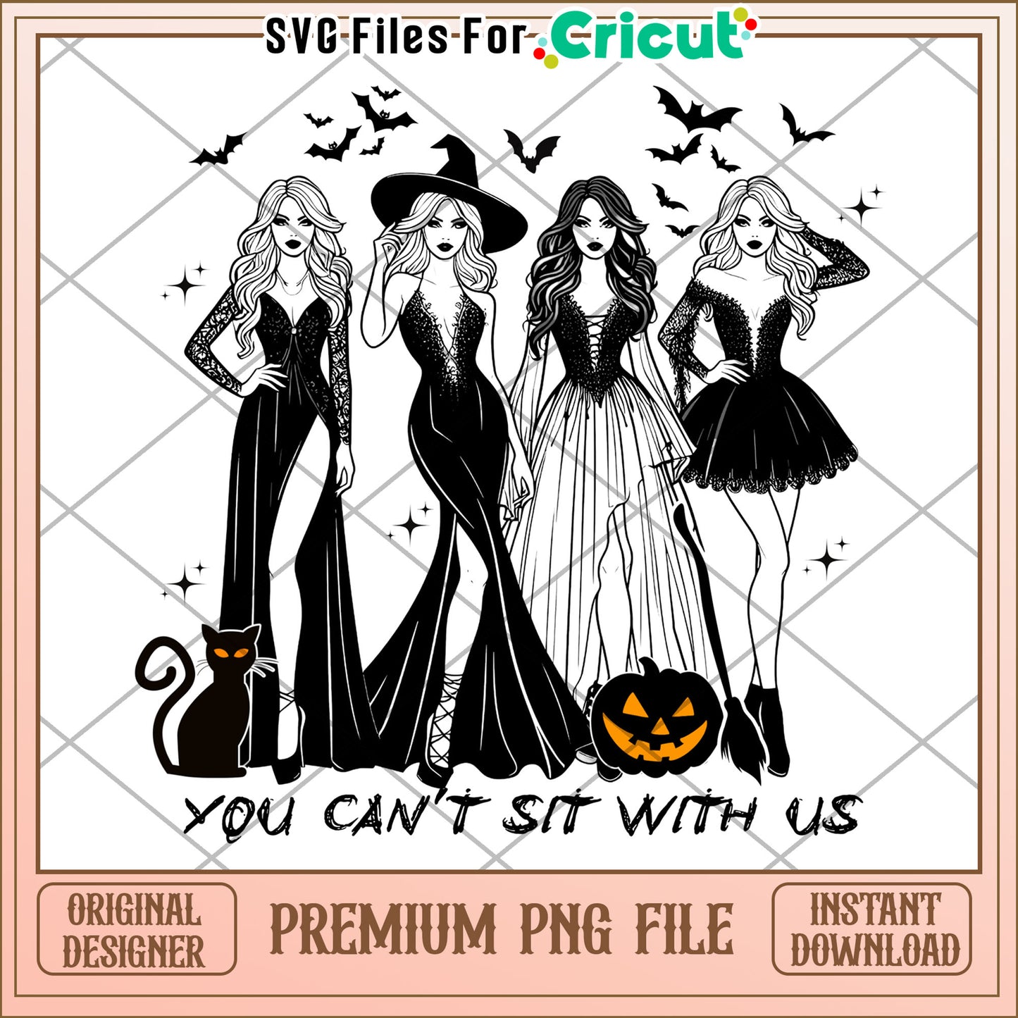 You cant sit with us png, halloween pajamas​ png, halloween songs​​ png