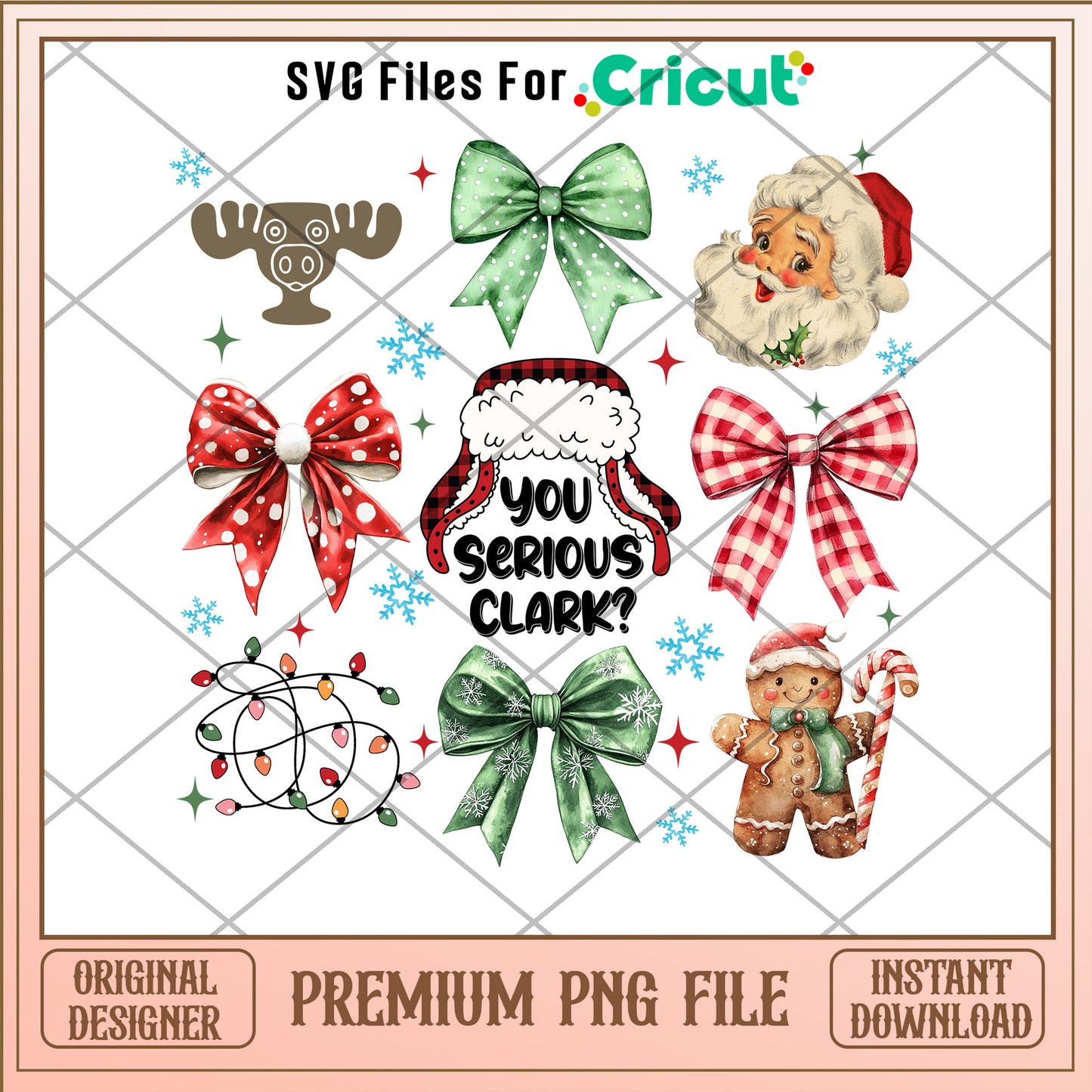 You serious clark png, christmas bow png, santa claus png