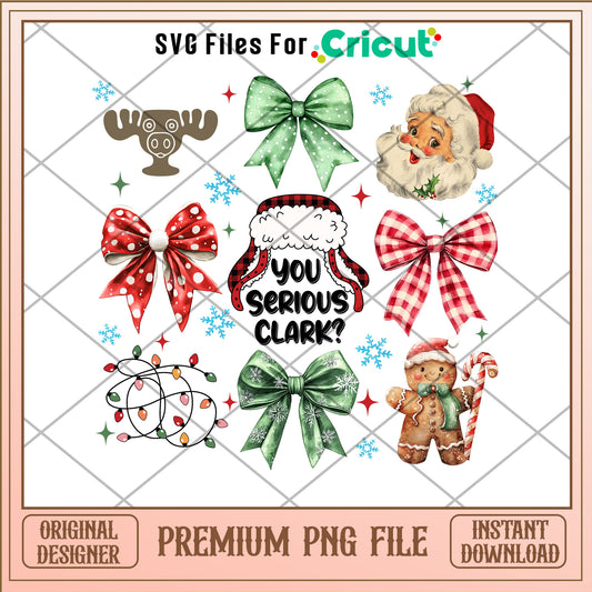 You serious clark png, christmas bow png, santa claus png