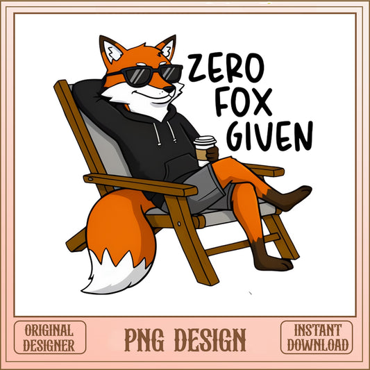 Zero Fox Given PNG, Funny Fox Sublimation, Sarcastic Fox PNG