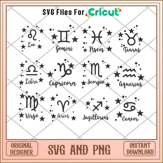 Zodiac svg bundle, Cute Zodiac svg bundle - Svgfileforcricut