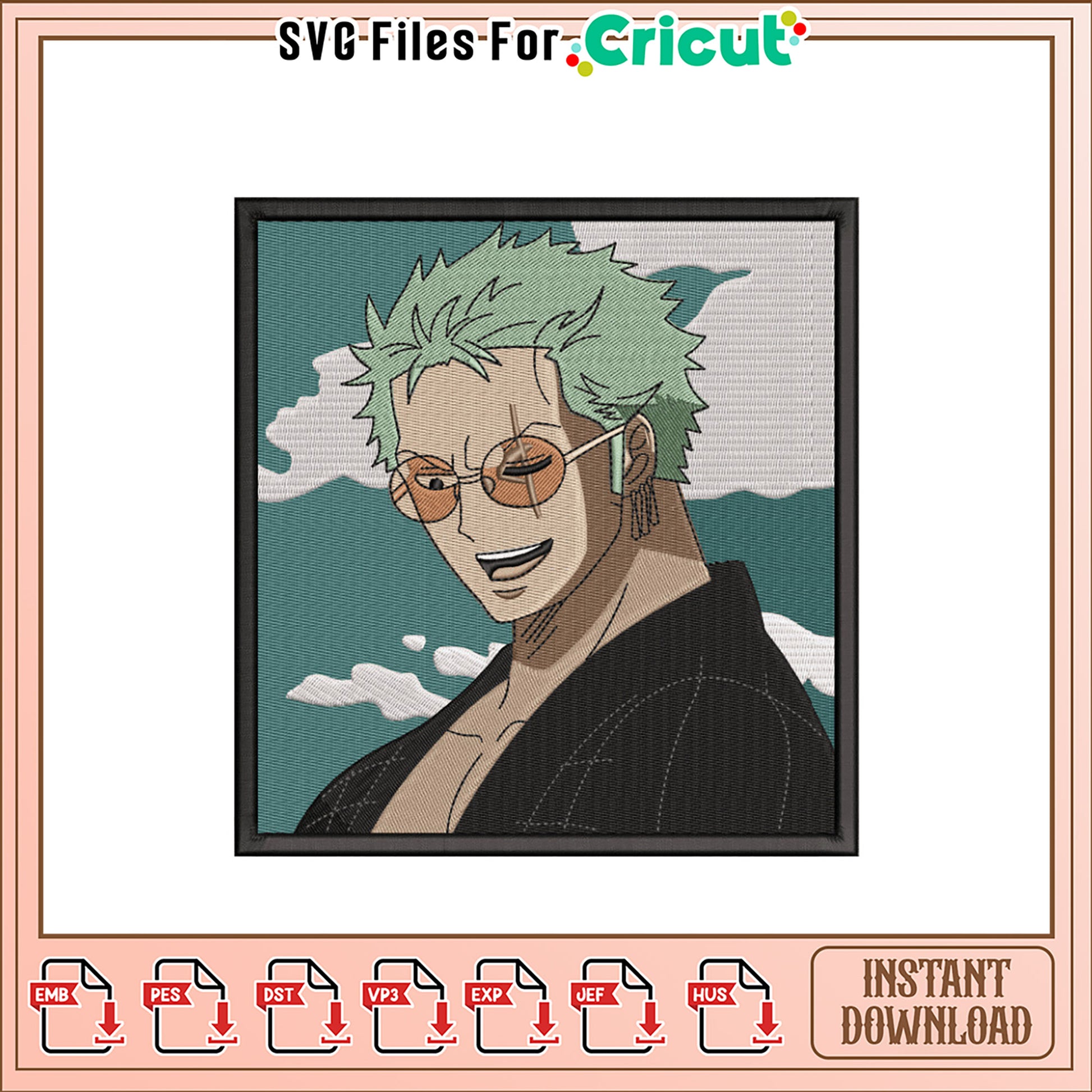 Zoro Embroidery Design - Instant Download