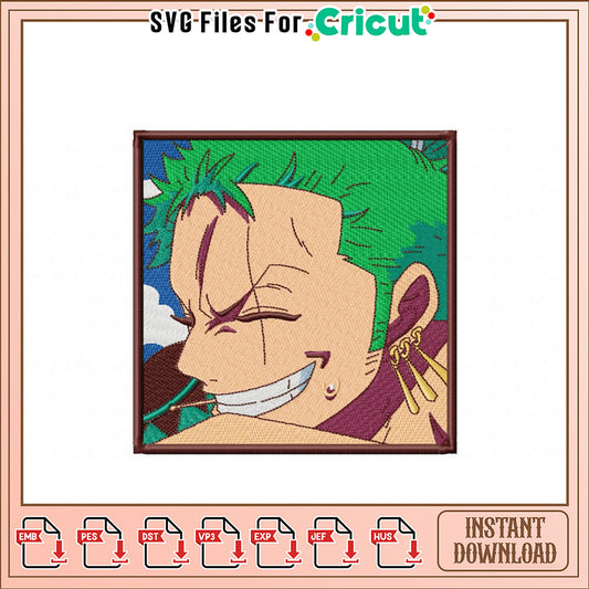Zoro Embroidery Design One Piece Instant Download