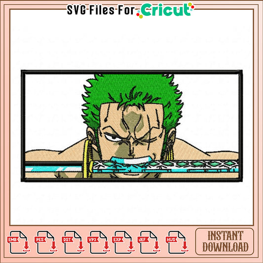 Zoro Embroidery Design for Instant Download Crafting
