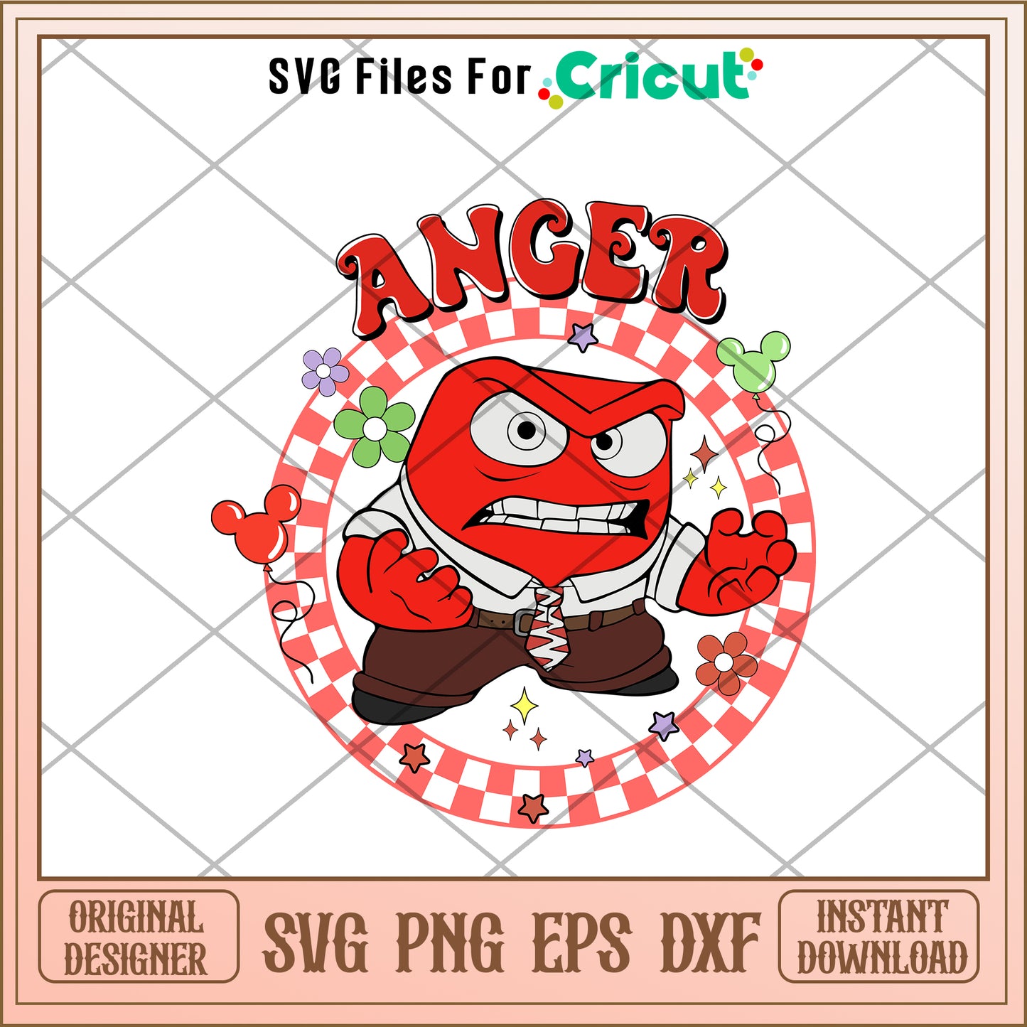 Disney Inside out 2 anger SVG design – svg files for cricut