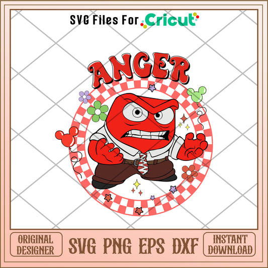 Disney Inside out 2 anger SVG design