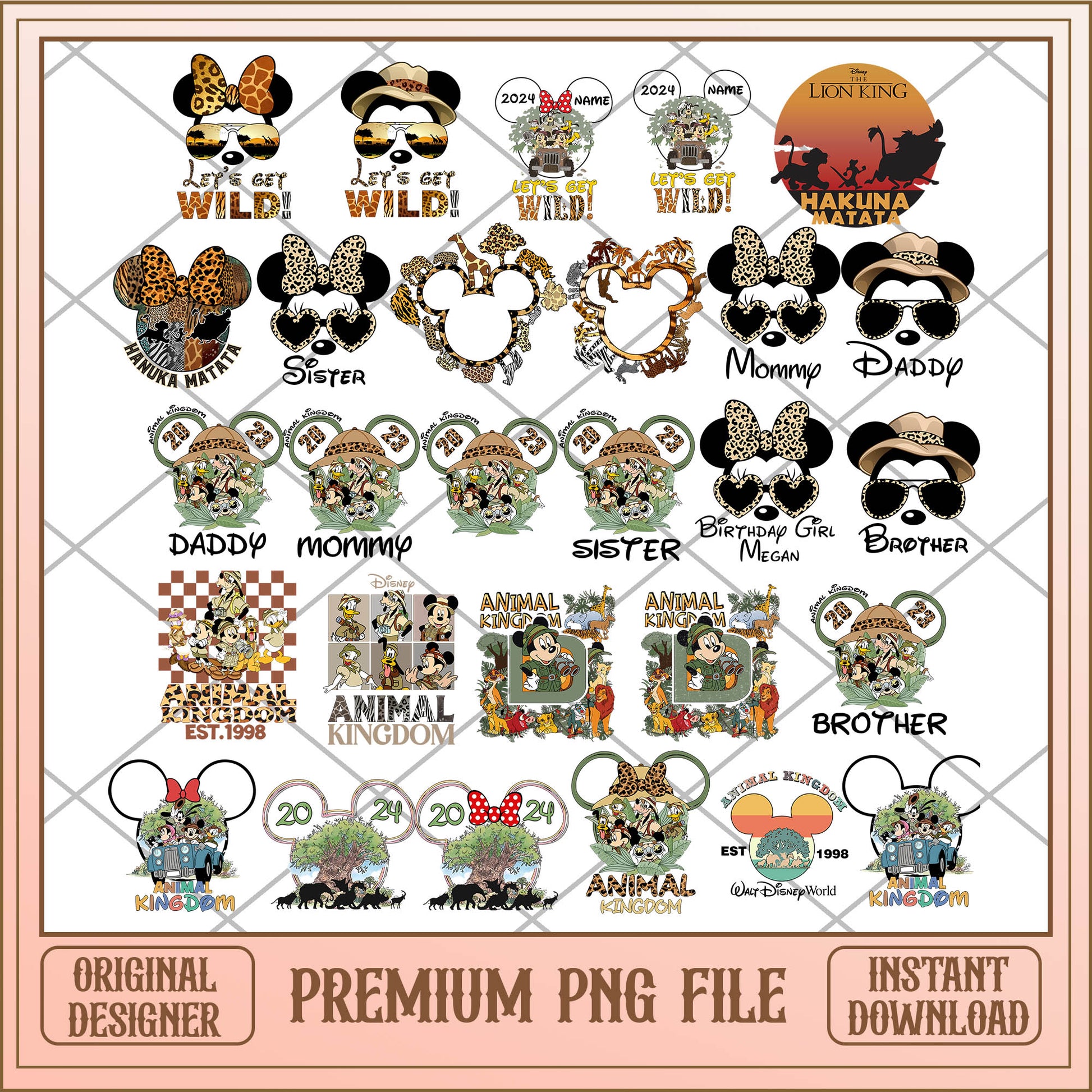 Mickey mouse animal png bundle