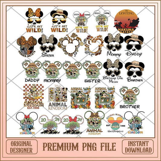 Mickey mouse animal png bundle