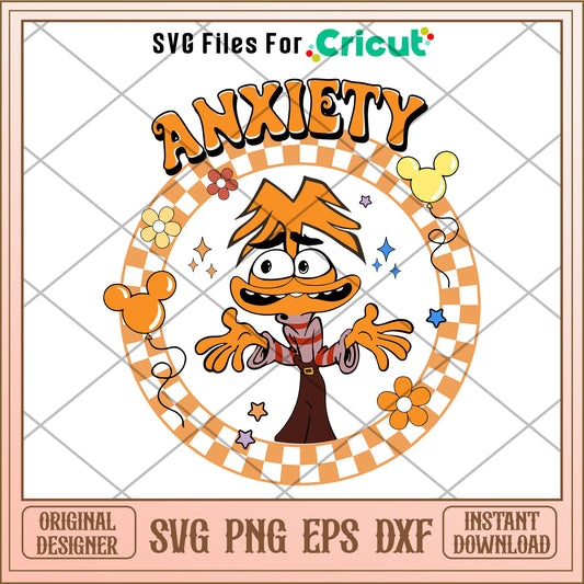 Disney Inside out 2 anxiety SVG design
