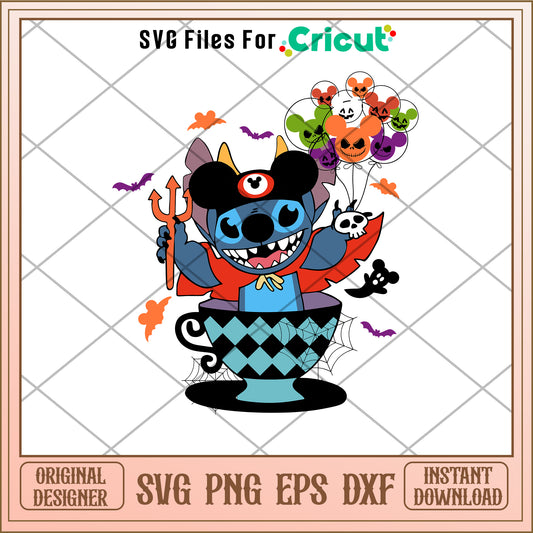 Stitch x mickey disney halloween svg
