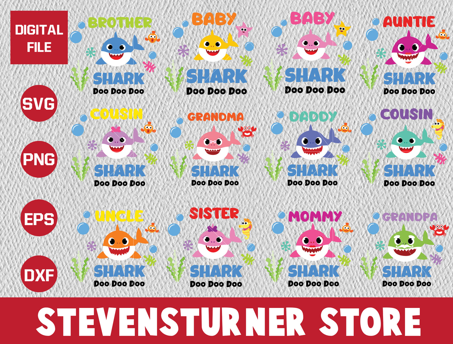 Baby shark digital SVG Bundle