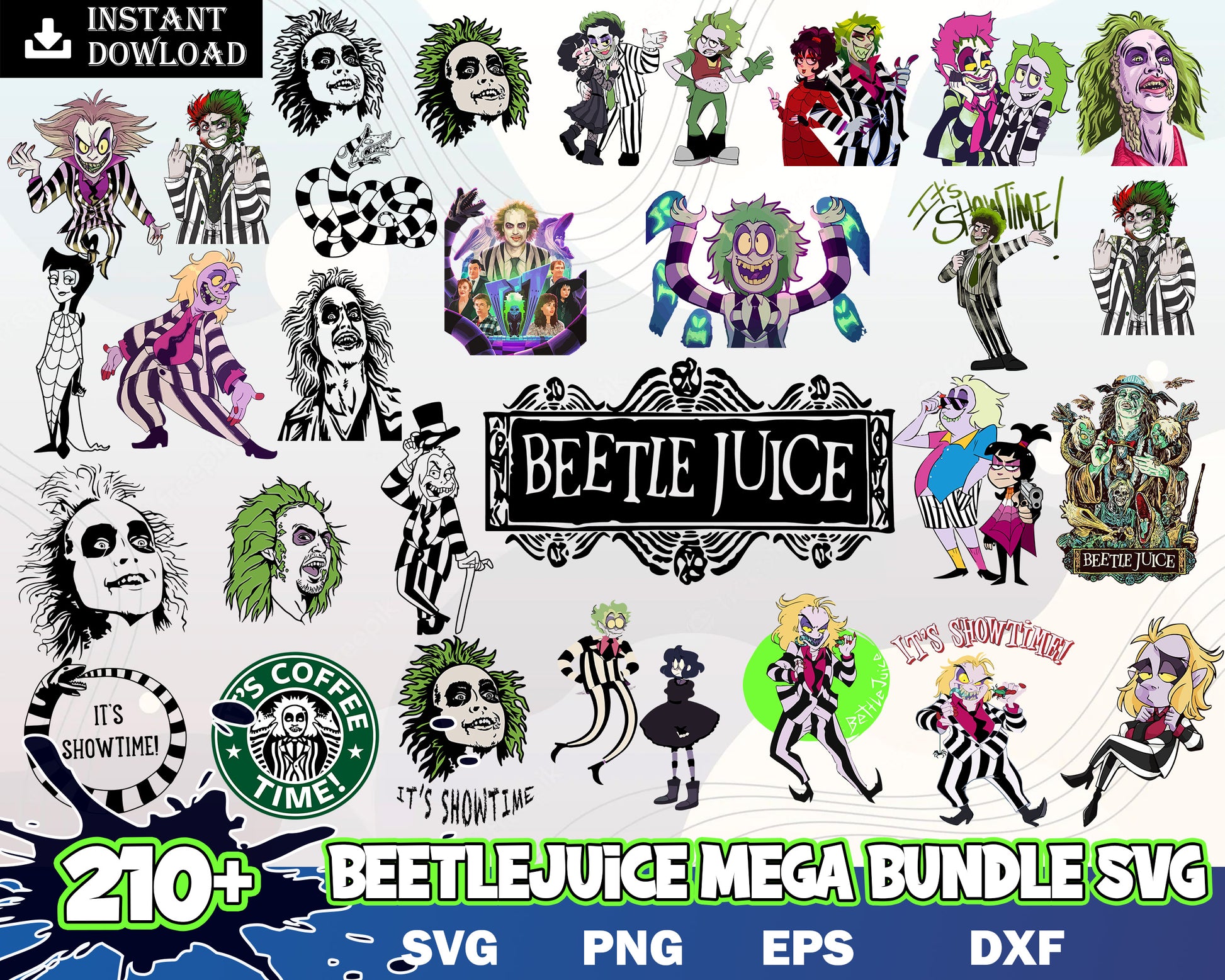 It's showtime beetlejuice bundle png, beetlejuice cartoon​ png