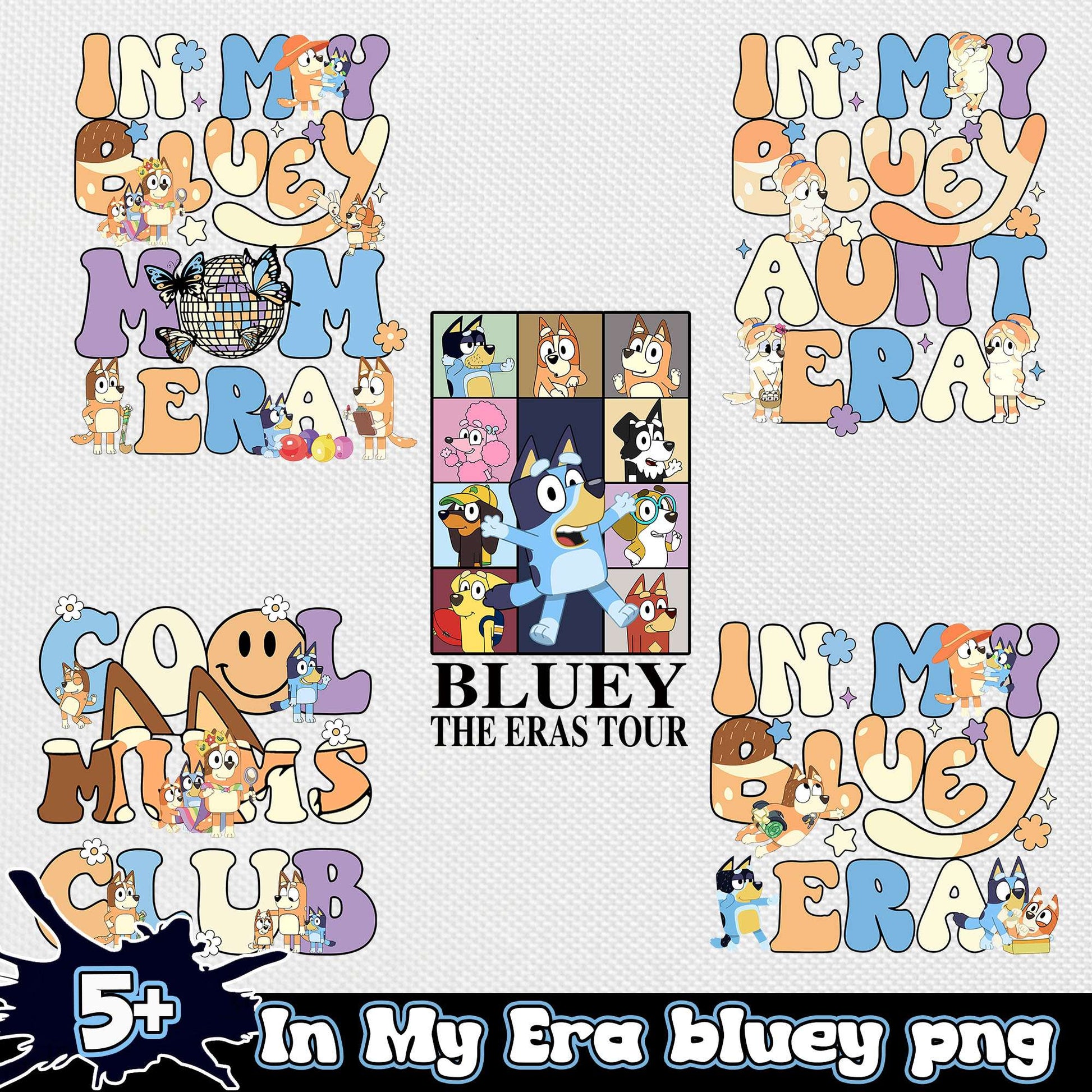 In my bluey family era bundle png, bluey and family​ png