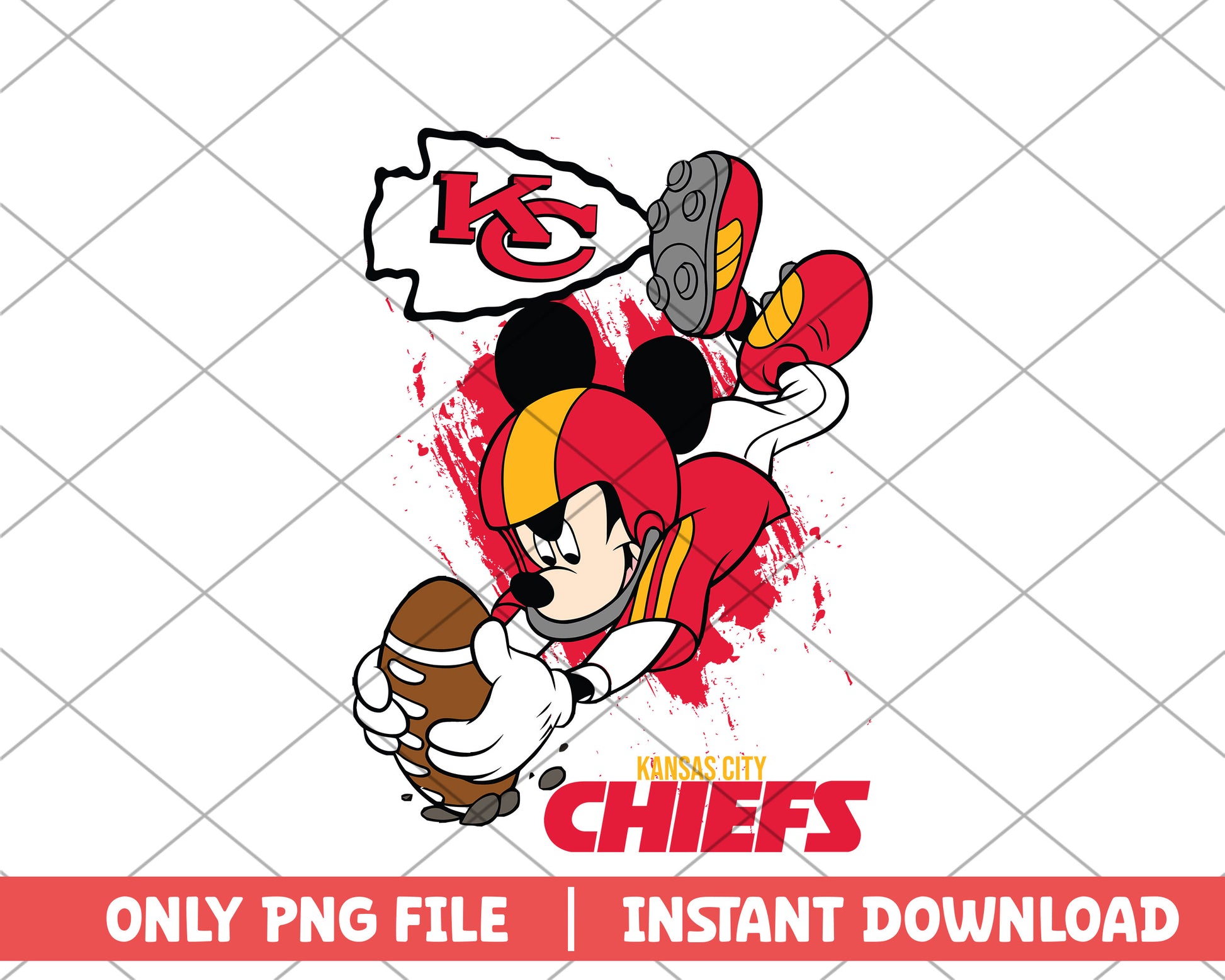 Kansa city chiefs mickey touch down png, kansas city chiefs png