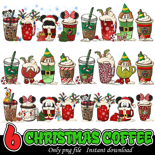 Disney Christmas coffee bundle png, Christmas coffee bundle