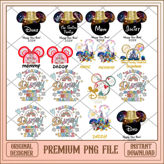 Mickey mouse disney family PNG bundle