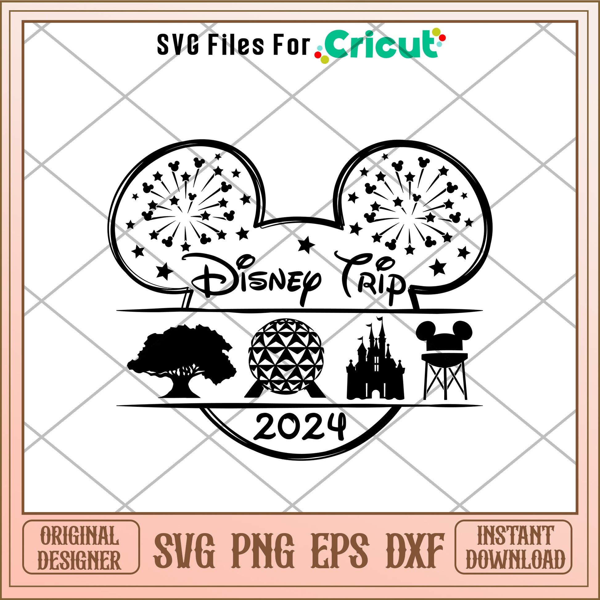 Mickey head disney trip 2024 SVG