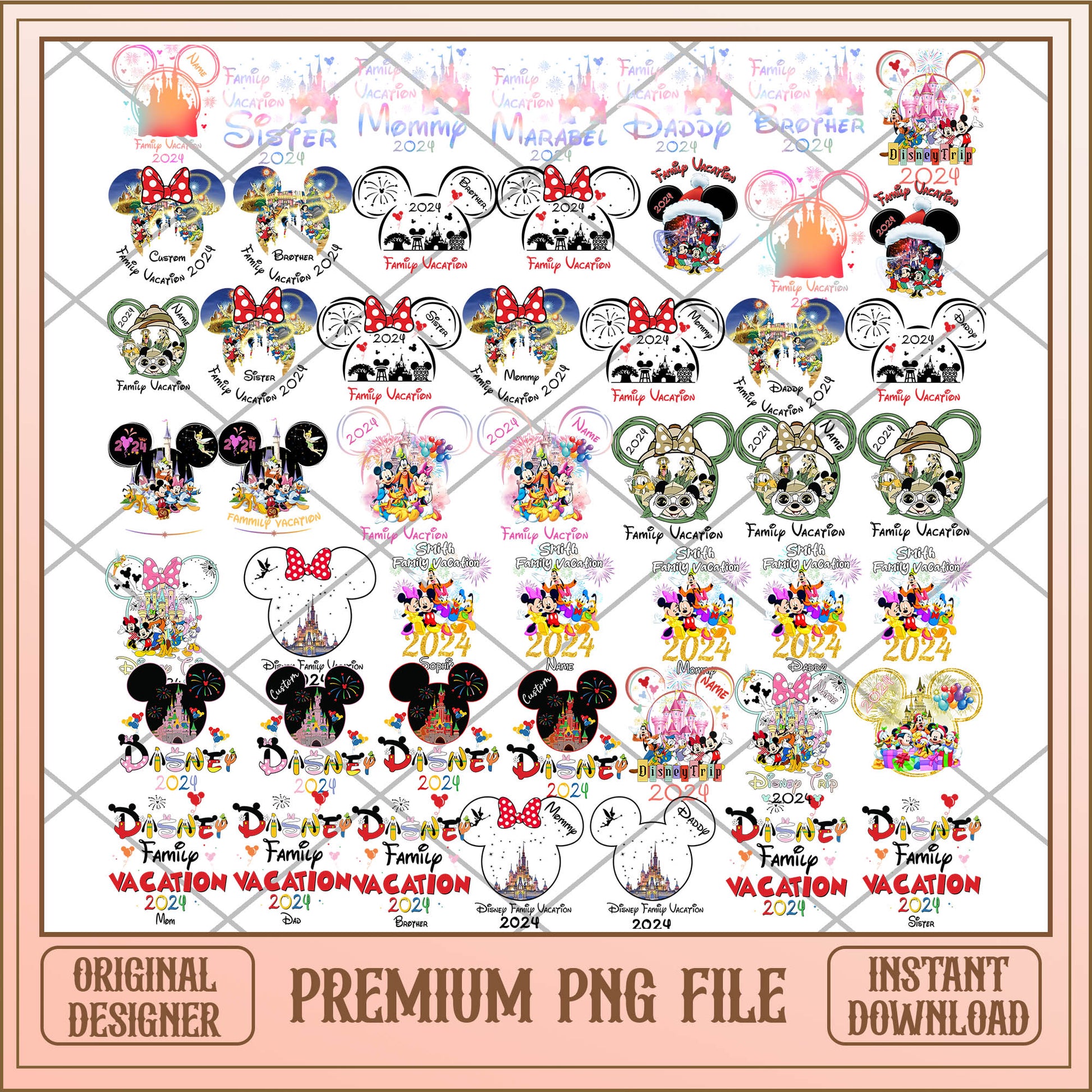 Mickey head disney vacation PNG bundle