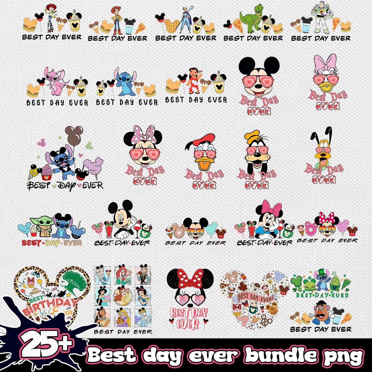 Disney member best day ever bundle png, disney snacks​​​ png