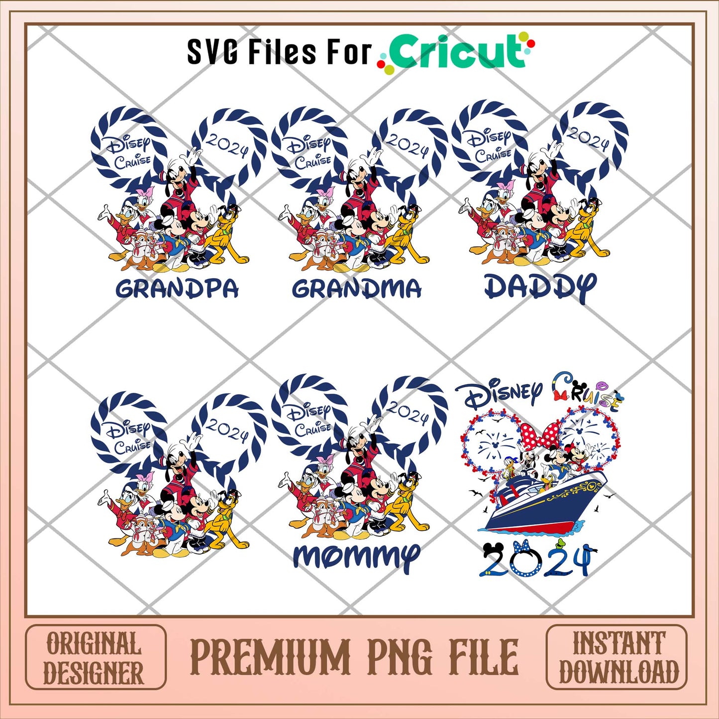 Disney cruise family png bundle