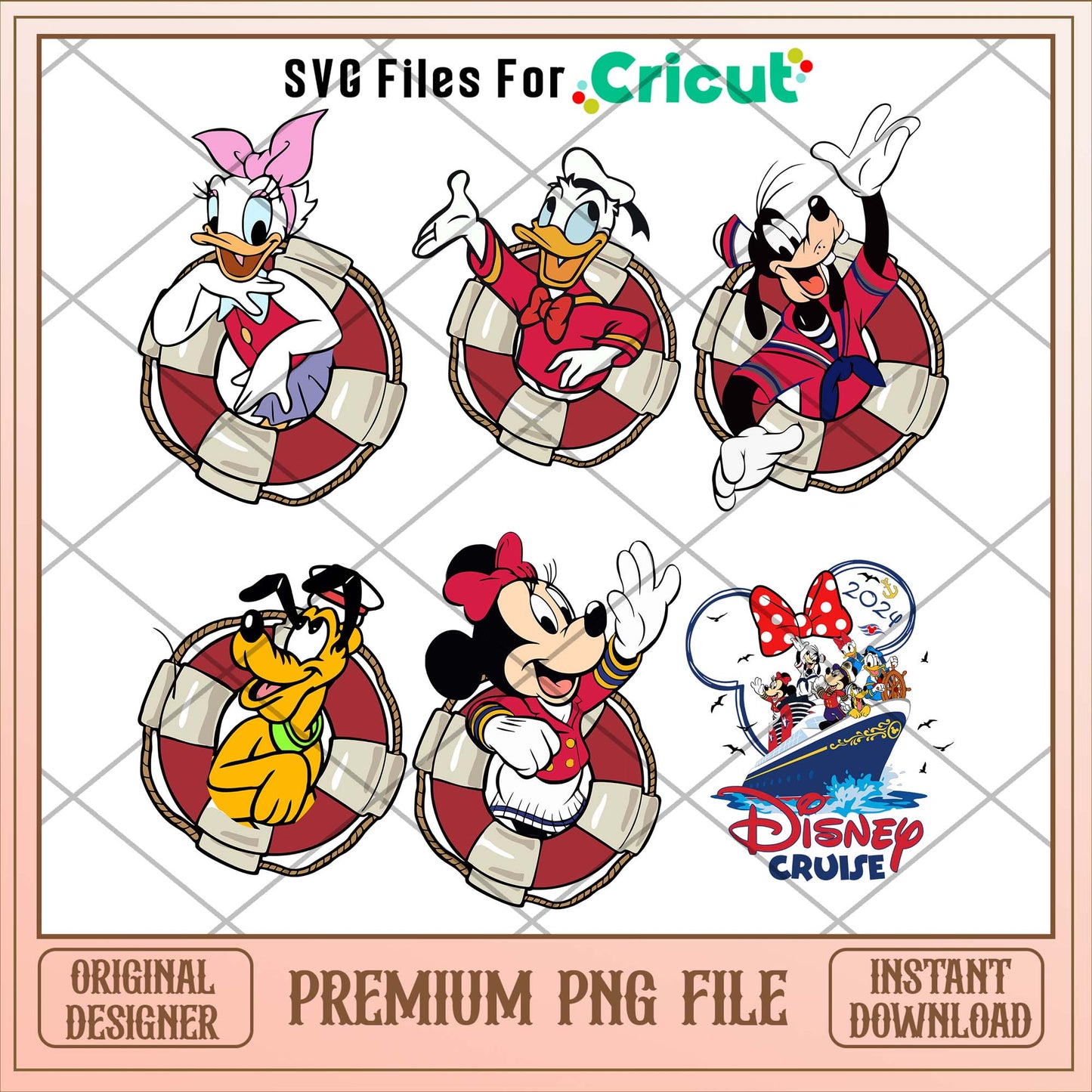 Disney cruise red lifebuoy png bundle