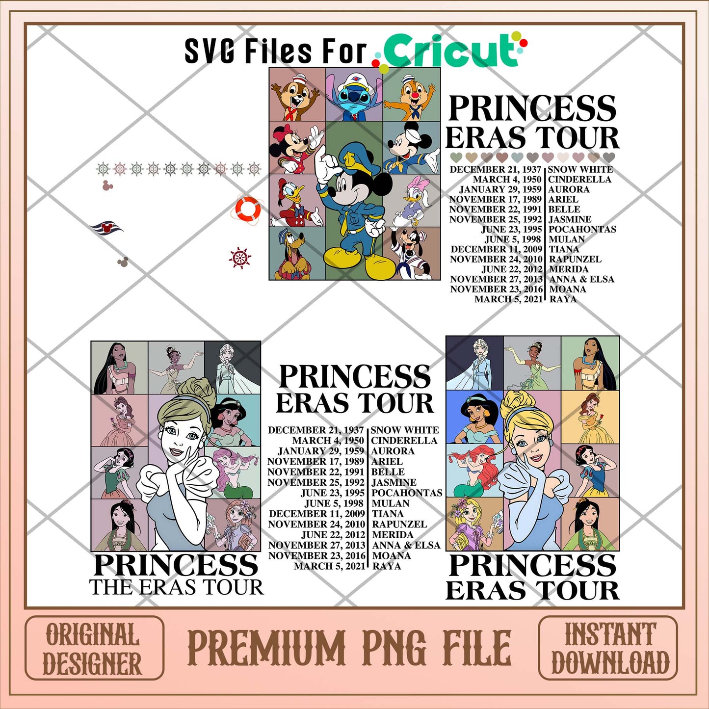 Disney The Princess Era tour png bundle