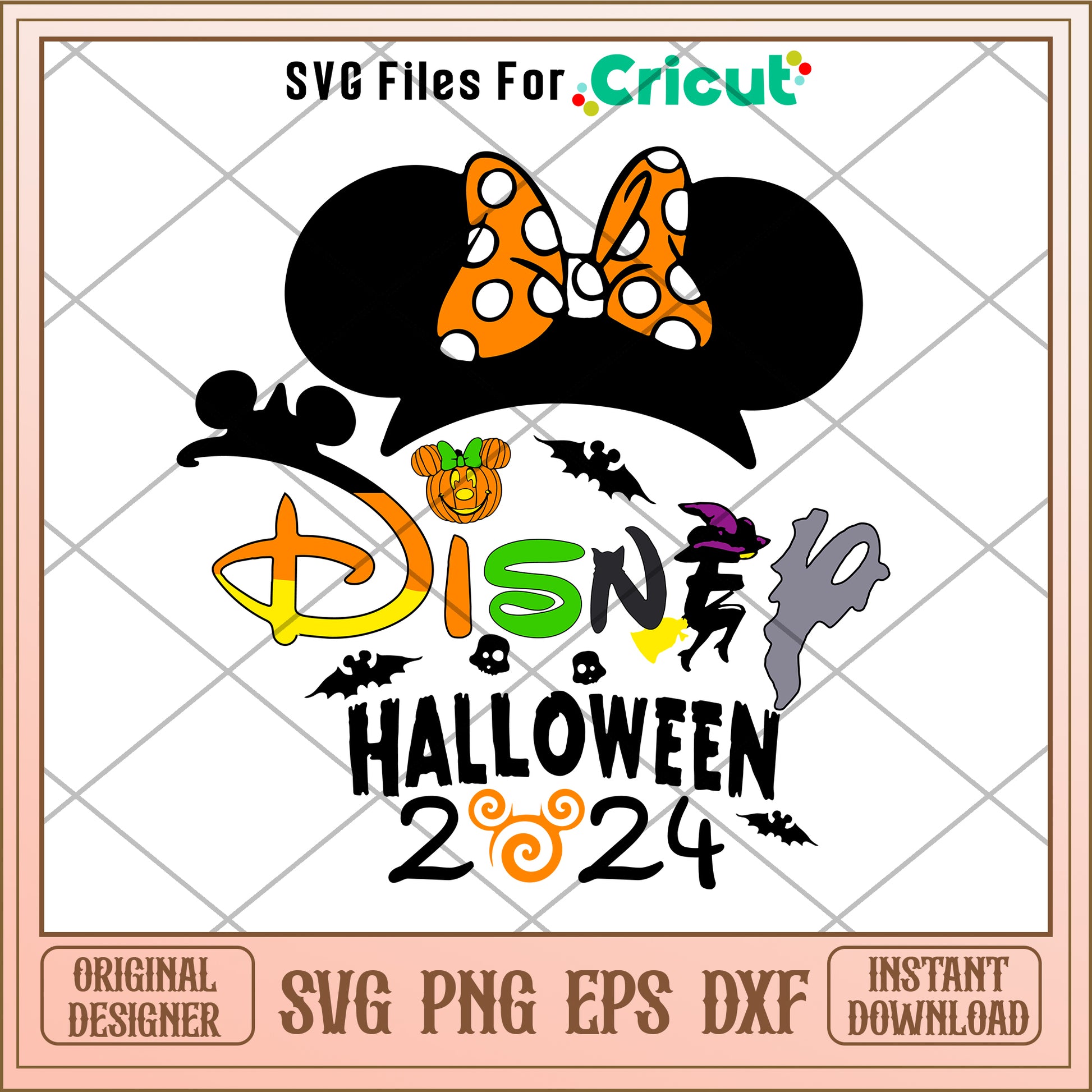 Minnie head disney halloween 2024 SVG