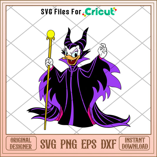 Daisy duck as Maleficent halloween svg