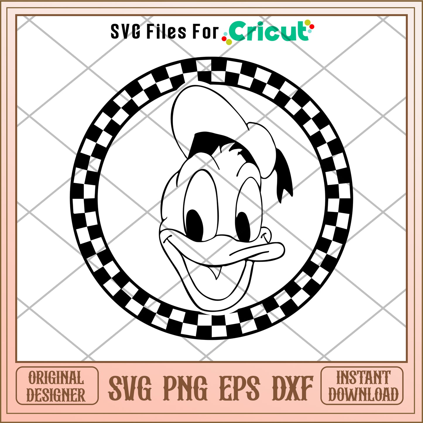Donald duck disney circle SVG