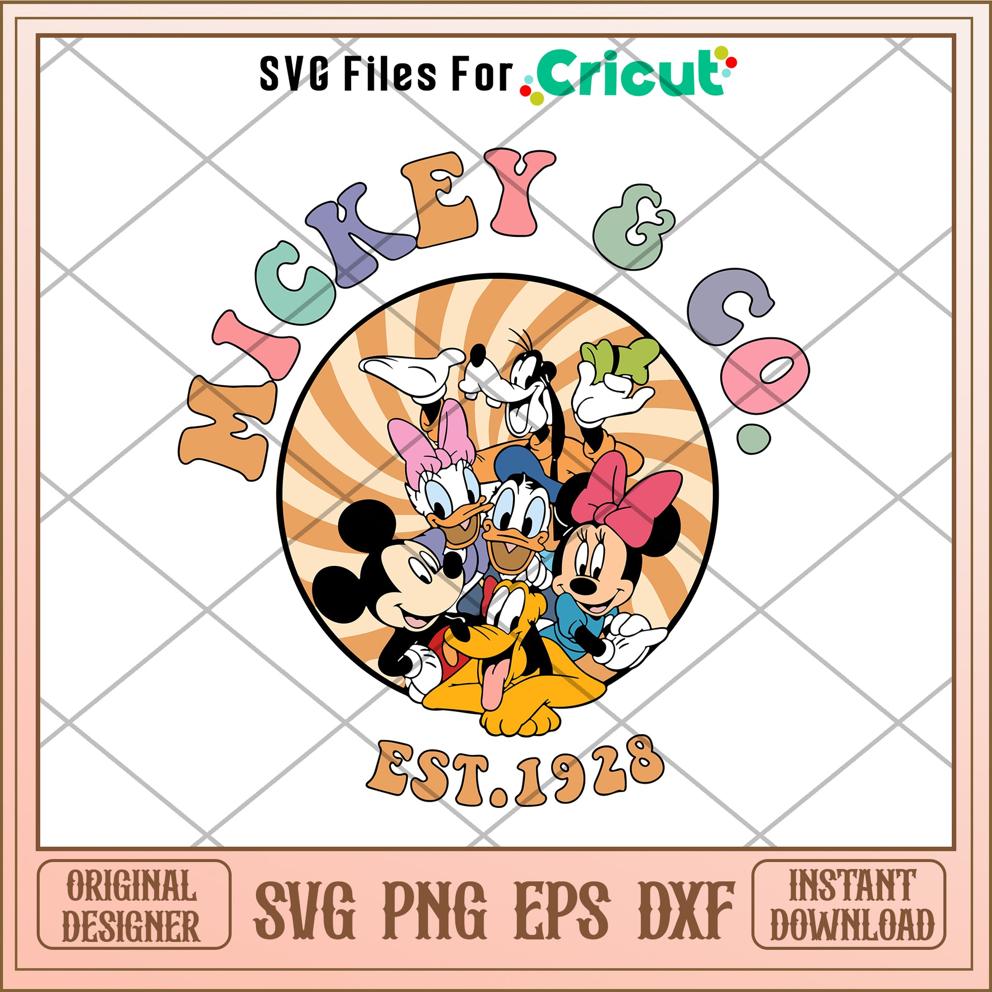 Mickey friends co est 1928 SVG