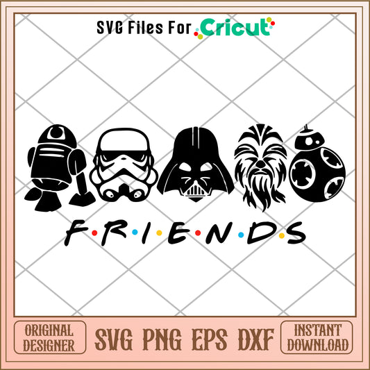 Disney star war friends head SVG
