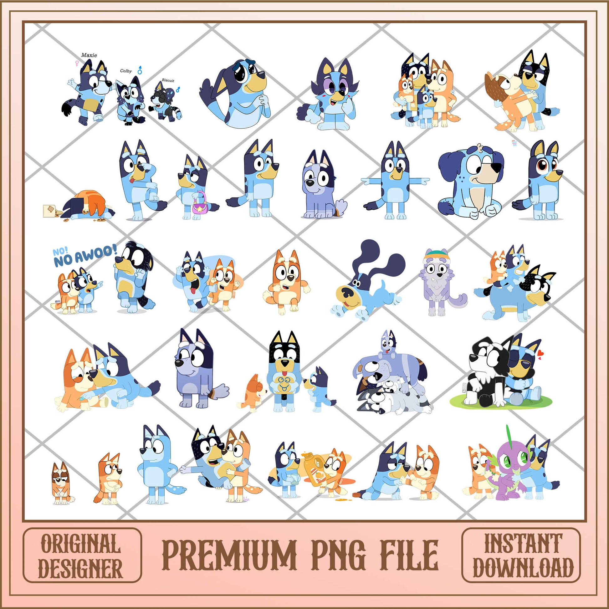 Funny bluey cartoon png bundle