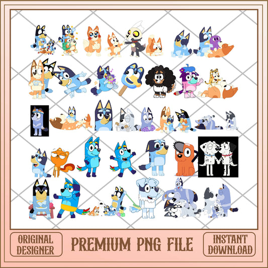 Cartoon bluey friends png bundle