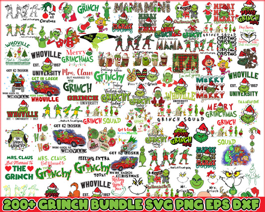 Whoville est 1957 university bundle svg, grinch faces svg​