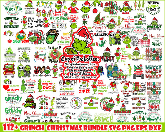 Grinch cup of fuckoffee bundle svg, merry grinchmas​ svg, grinchmas​ svg