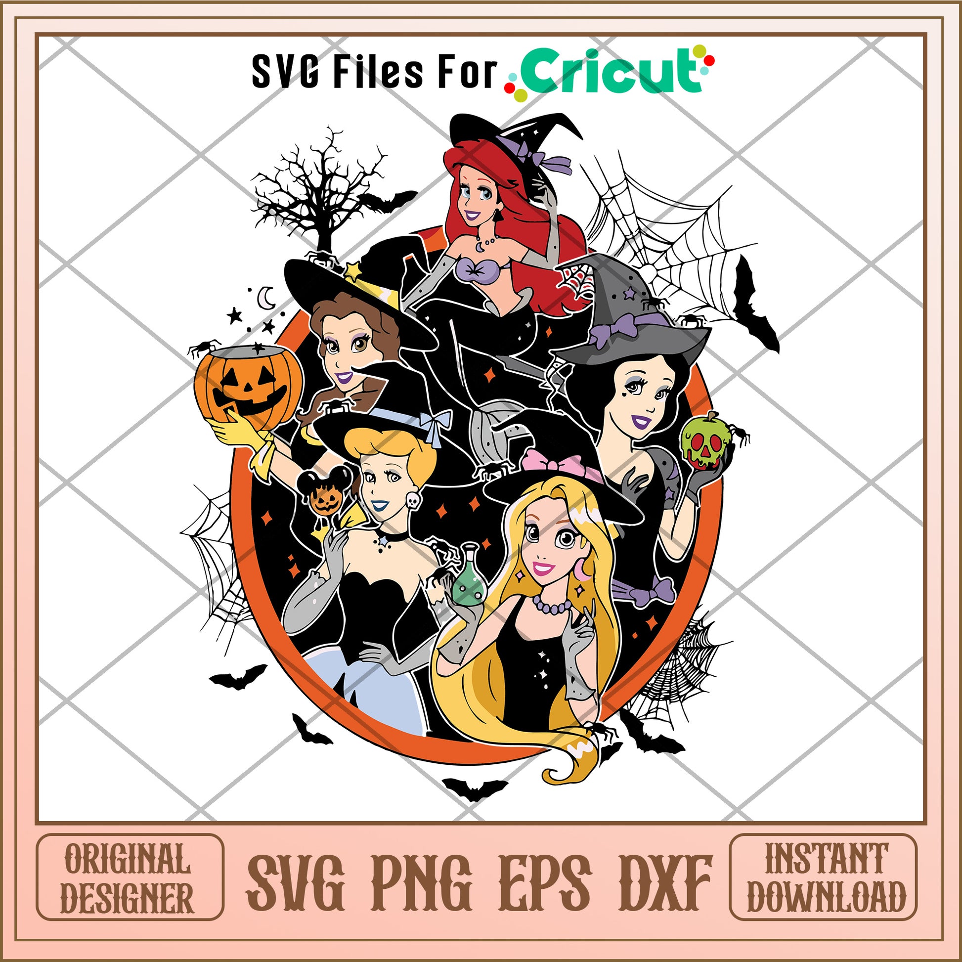 Disney princess boo halloween svg