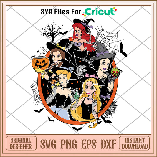 Disney princess boo halloween svg