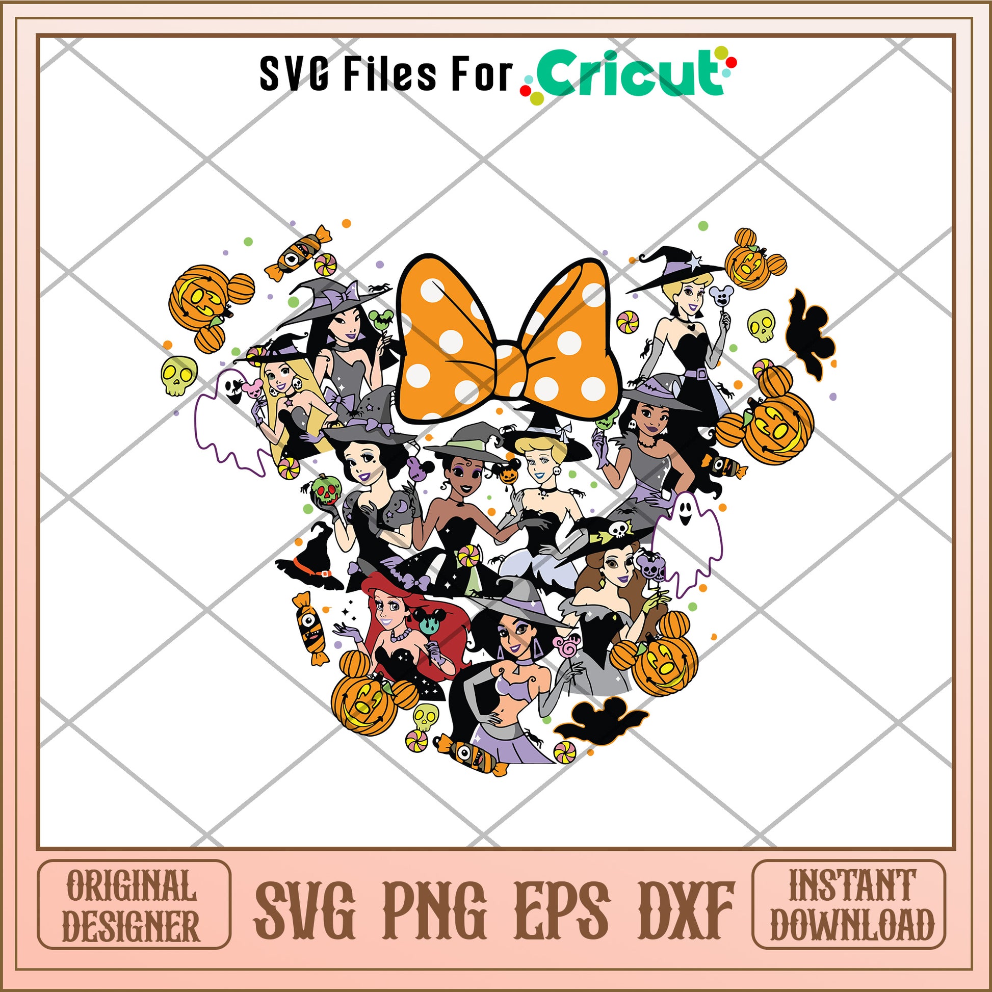 Minnie mouse x princess halloween svg