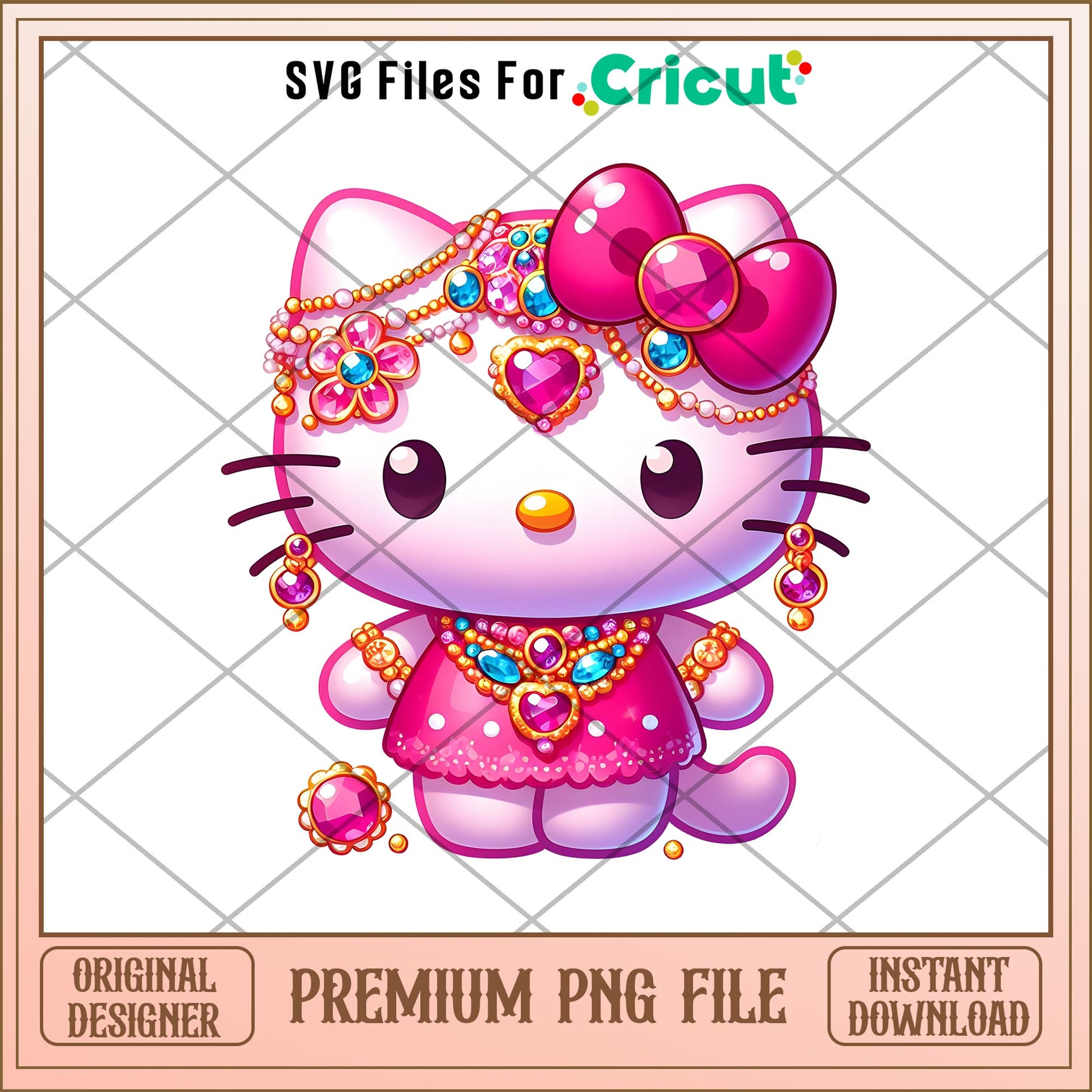 hello kitty blink jewelry png, Hello Kitty png, digital download