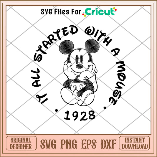Mickey it all started with a mouse SVG design