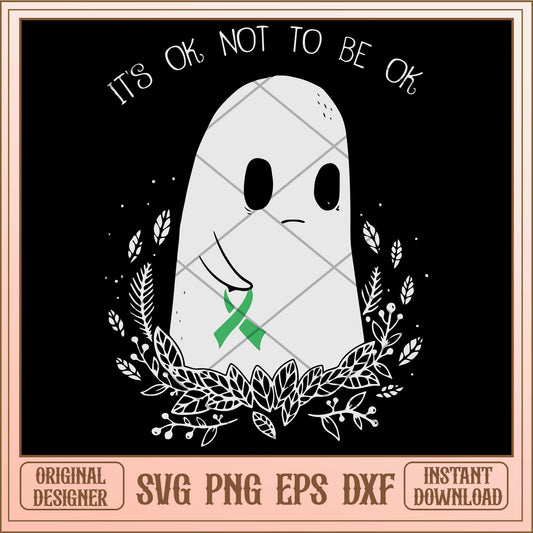 it is ok not to be ok white svg, halloween characters svg, digital download