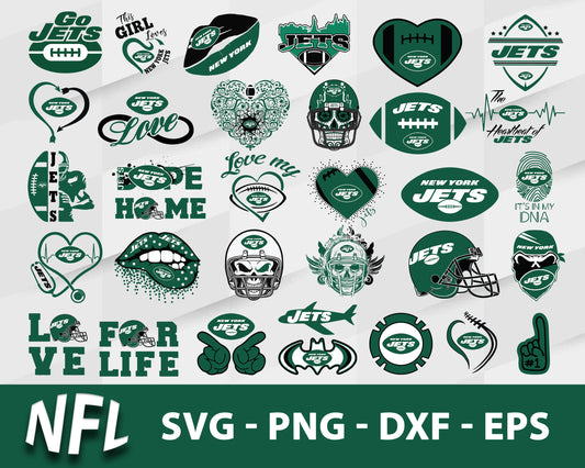 New york jets logo nfl bundle svg, New york jets football​ svg