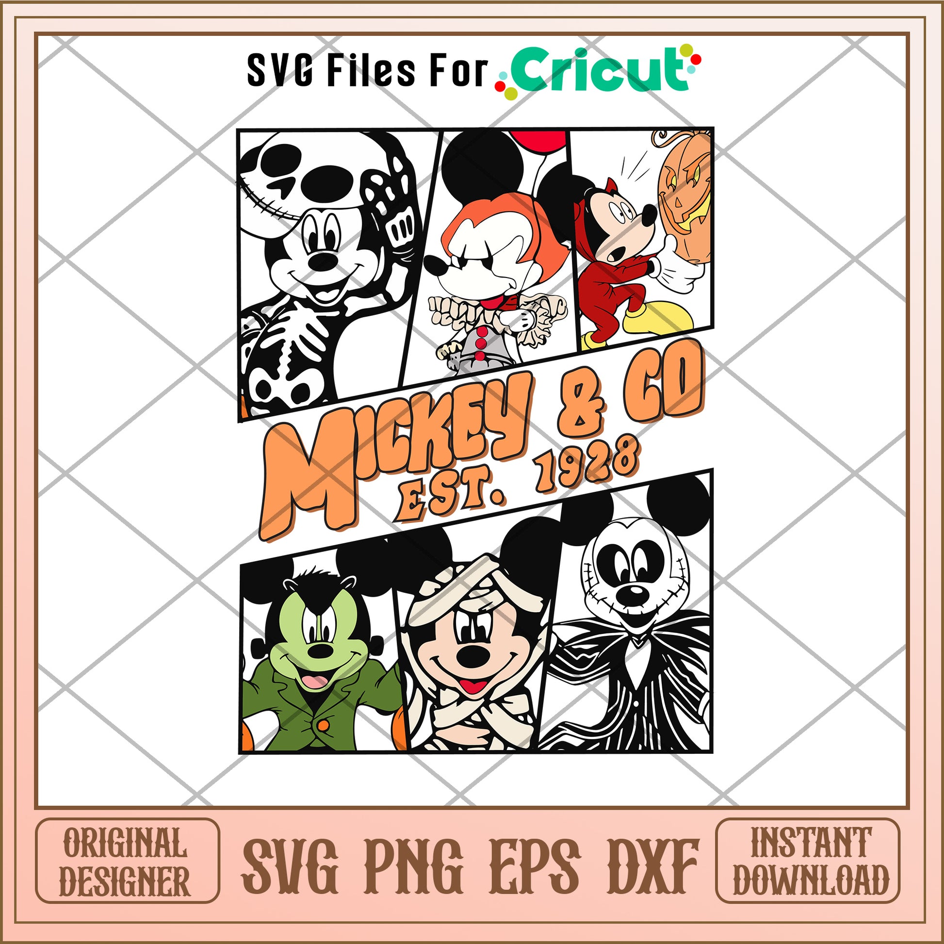 Mickey co halloween est 1928 svg