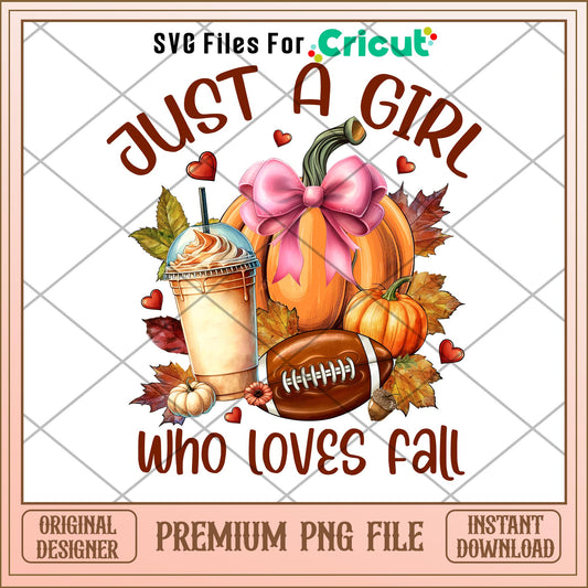 just a girl who love fall png, girl png, halloween png